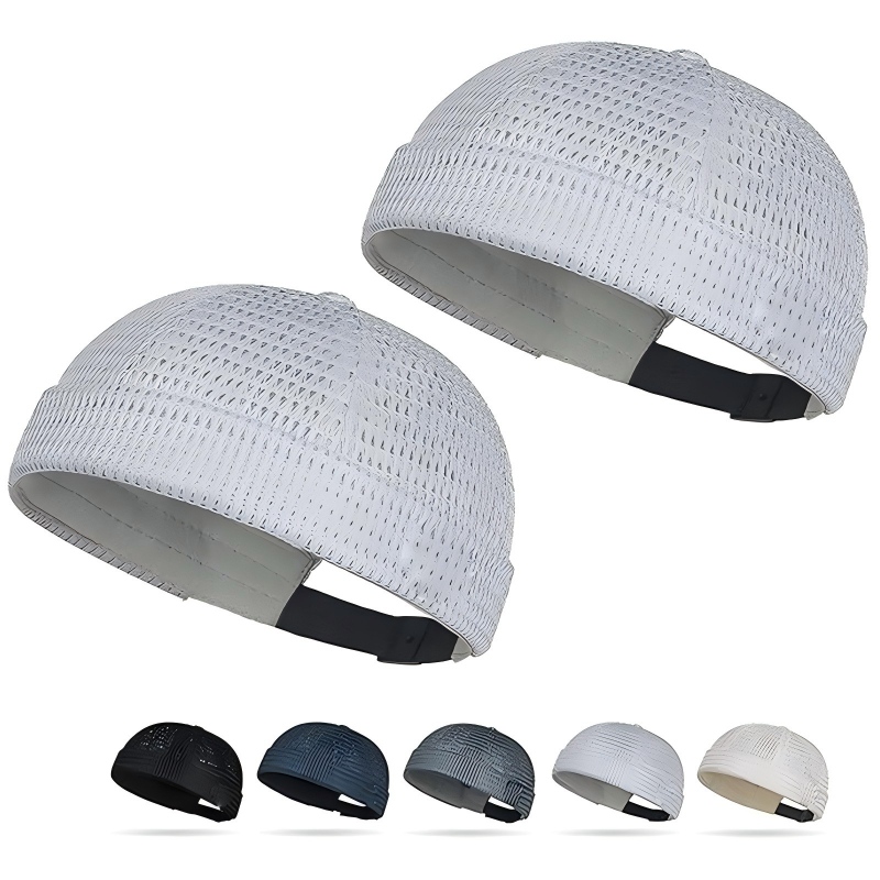2 Pack Men's Breathable Brimless Hat