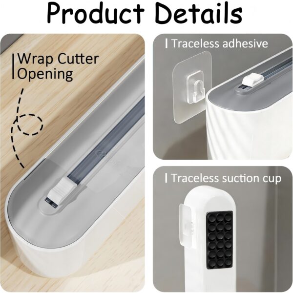 Magnetic Plastic Wrap Dispenser with Cutter