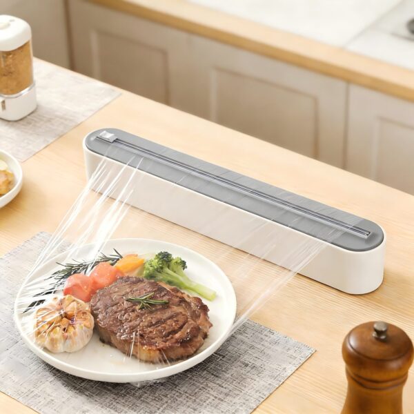 Magnetic Plastic Wrap Dispenser with Cutter