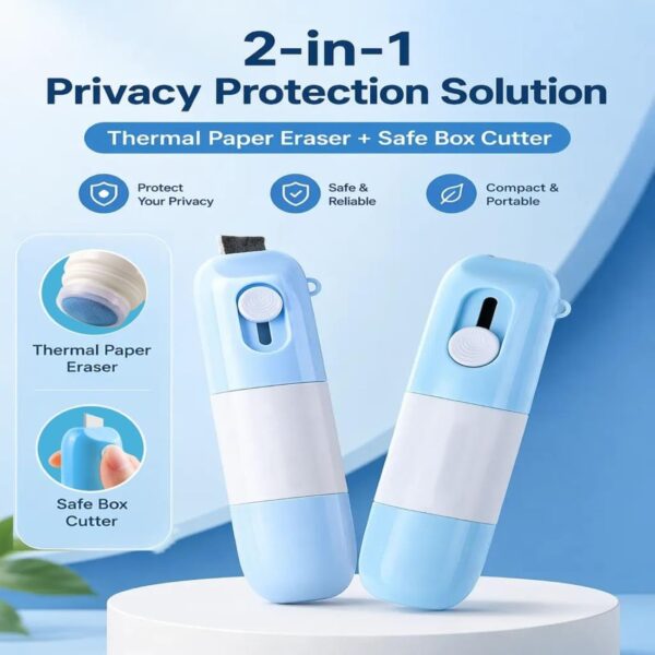 2-in-1 Box Cutter Thermal Paper Eraser
