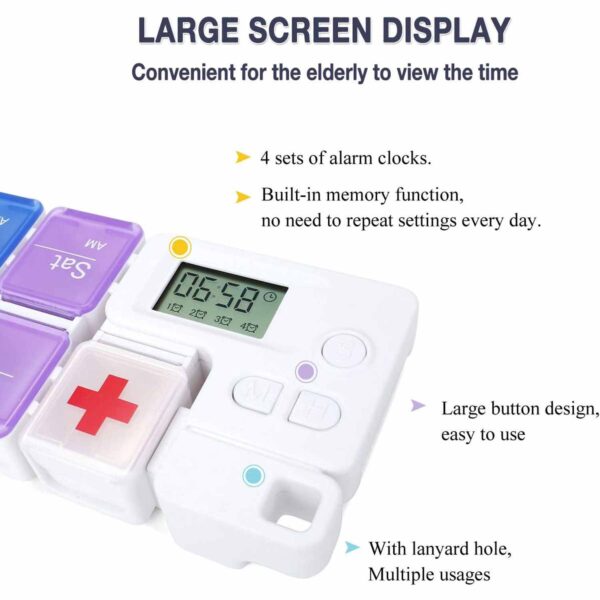 61RefSlkLrL._AC_SL1280_ 7-Day Pill Organizer with Medicine Reminder Alarm