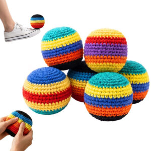 6 Pack Hand-Made Knitted Footbag Sacks