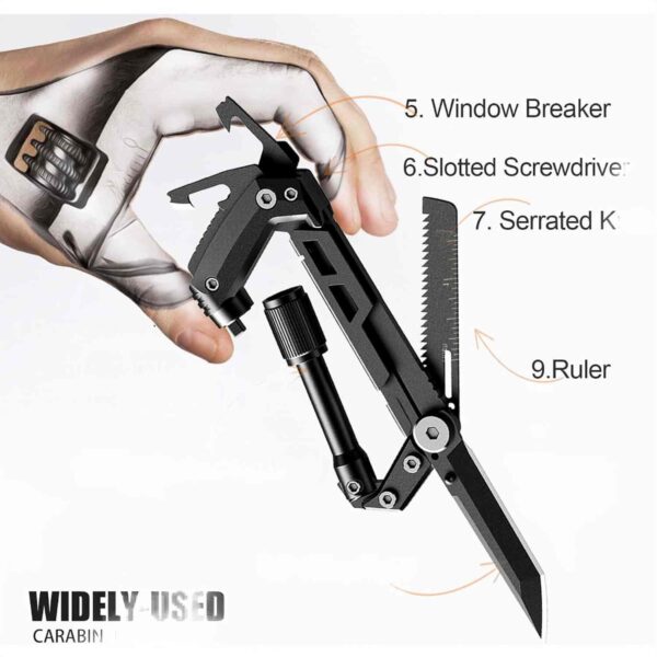 Carabiner Multitool 8-in-1 EDC Carabiners Pocket Knife