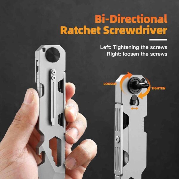 EDC Pry Bar Multitool with Bi-Directional Ratchet Screwdriver