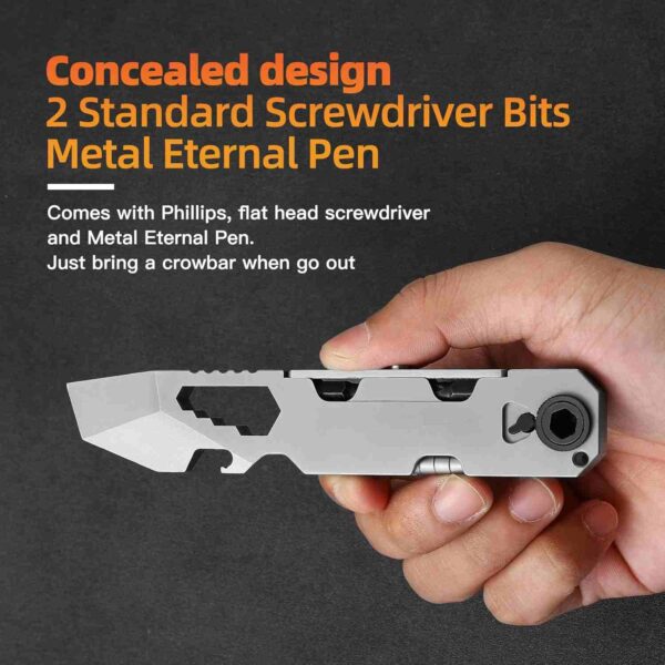 EDC Pry Bar Multitool with Bi-Directional Ratchet Screwdriver