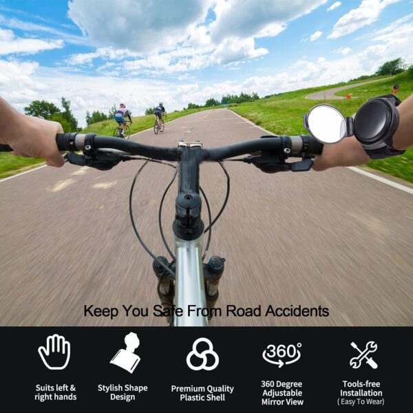 2 Pack 360° Wristband Bike Rear View Mirrorwrist