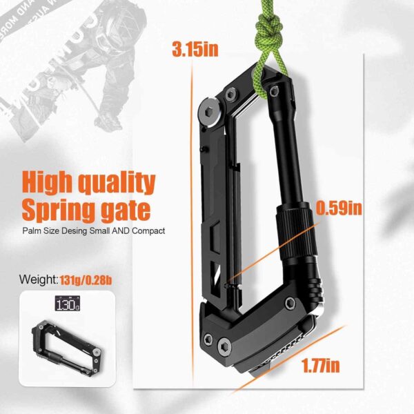 Carabiner Multitool 8-in-1 EDC Carabiners Pocket Knife