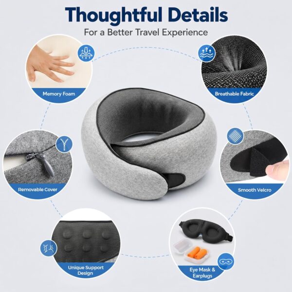 Purroch G-Shape Memory Foam Travel Neck Pillow
