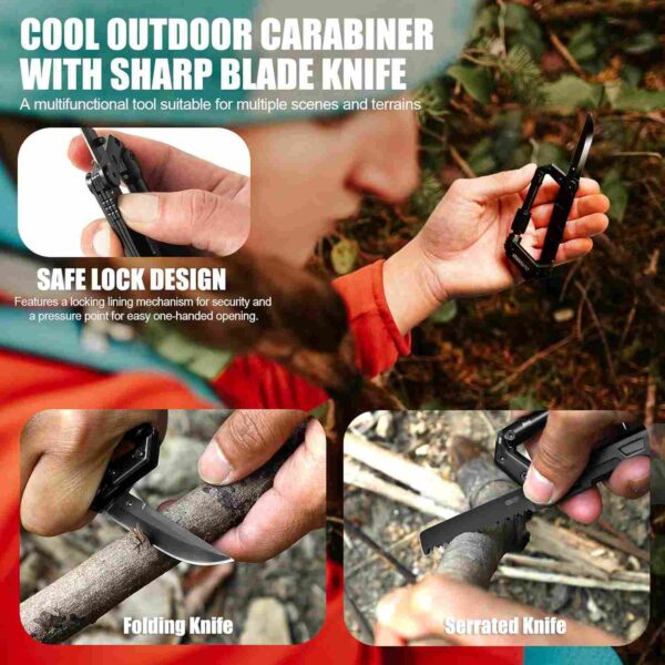 Carabiner Multitool 8-in-1 EDC Carabiners Pocket Knife