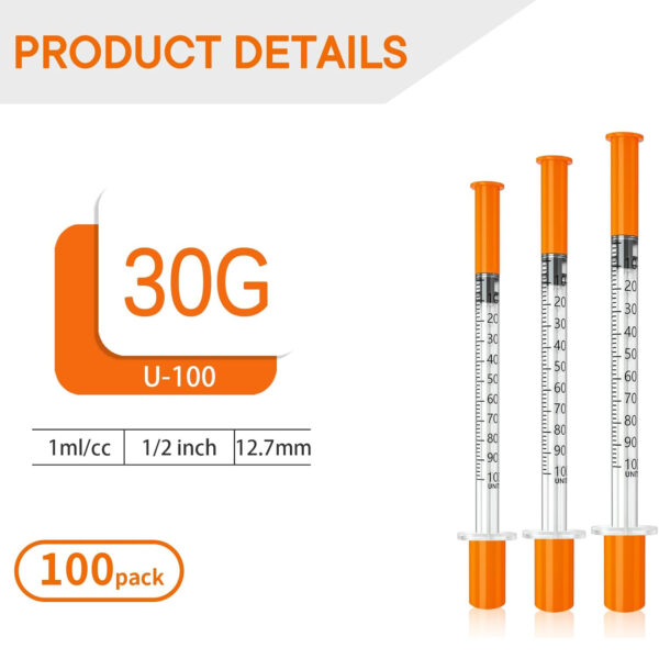 61gEMltWTXL._AC_SL1500_ 100 Pack Syringes with Needle