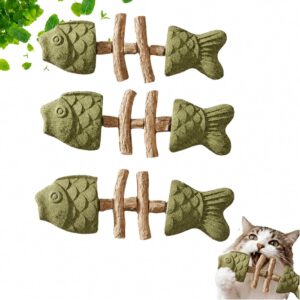 71BjgutcWiL._AC_SL1500_ 3 Pack Fish Bone Cat Dental Chew Toy