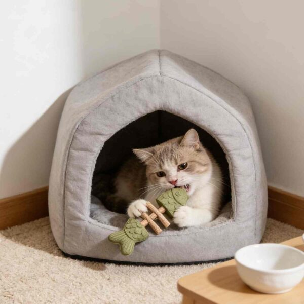 3 Pack Fish Bone Cat Dental Chew Toy