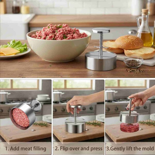 304 Stainless Steel Burger Press