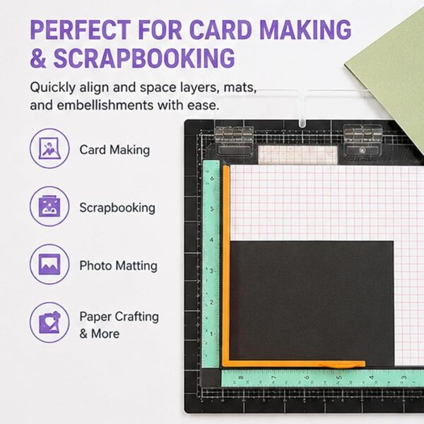 71f13MlHd8L._AC_SL1500_ 7 Pcs Paper Crafting Alignment Guides with Storage Case