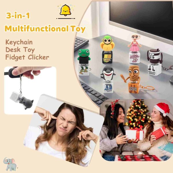 6 Pack Italian Brainrot Clicker Fidget Keychain