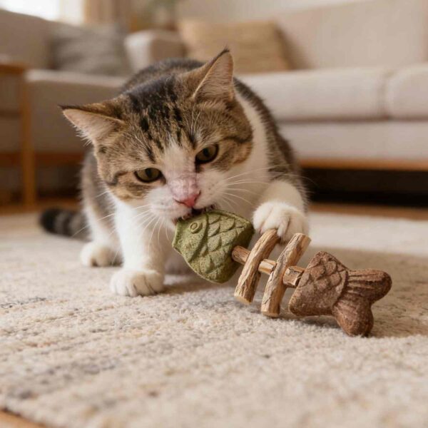 3 Pack Fish Bone Cat Dental Chew Toy