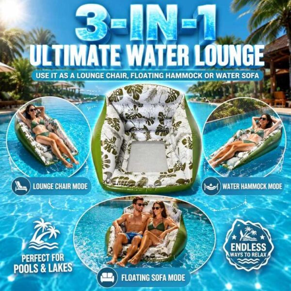 3-in-1 Inflatable Pool Lounge Chair