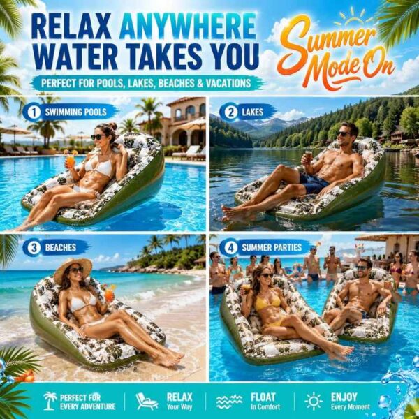 3-in-1 Inflatable Pool Lounge Chair