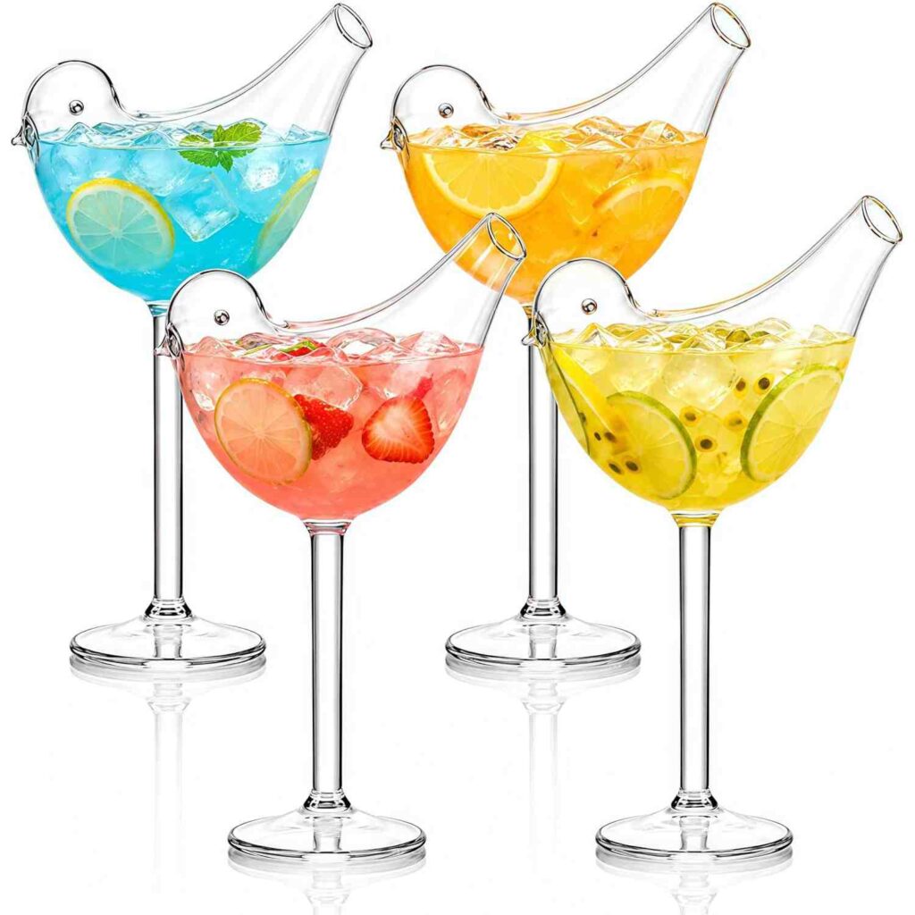 4 Pack Bird Cocktail Glasses
