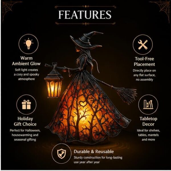 Halloween Gothic Witch Night Light